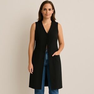 Abercrombie & Fitch Mara black sleeveless midi dress vest
